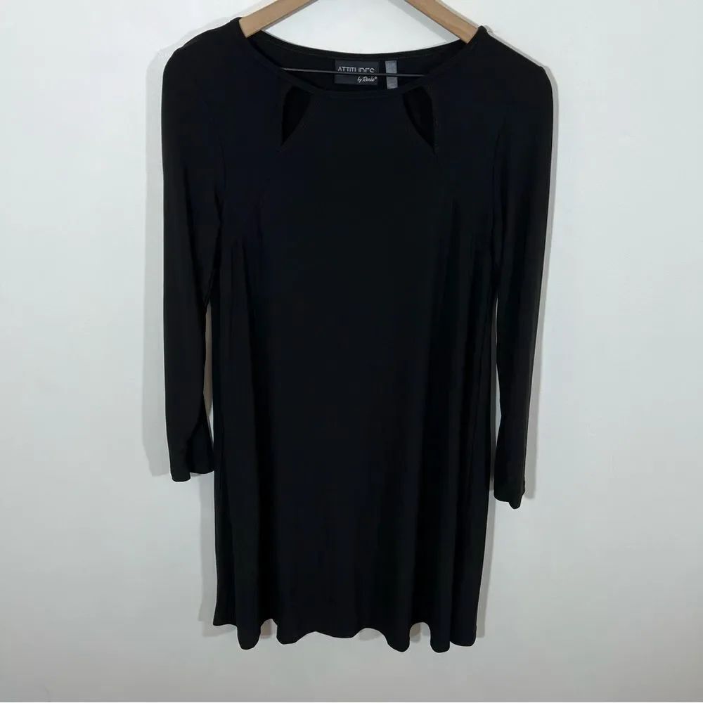 NWOT Attitudes by Renee Petite Como Jersey Dress w/ Double Keyhole | Size XSP
